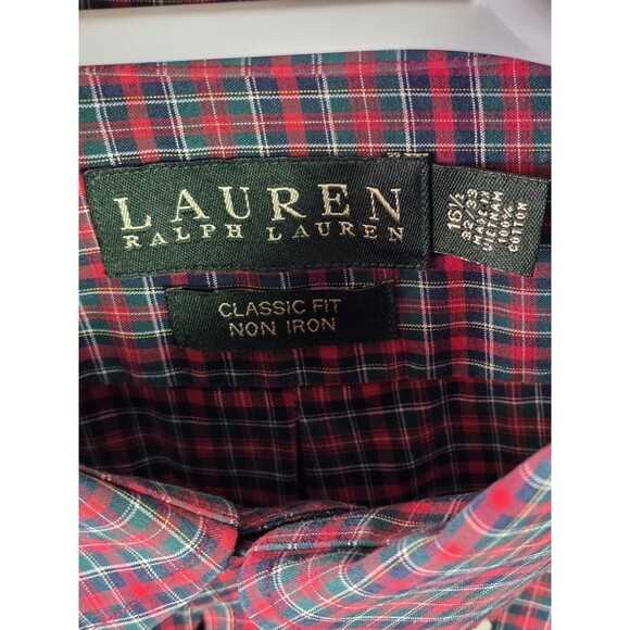 Polo‎ Ralph Lauren 16.5 -32/33  Red Plaid Classic Fit Button Down Shirt - Picture 3 of 8